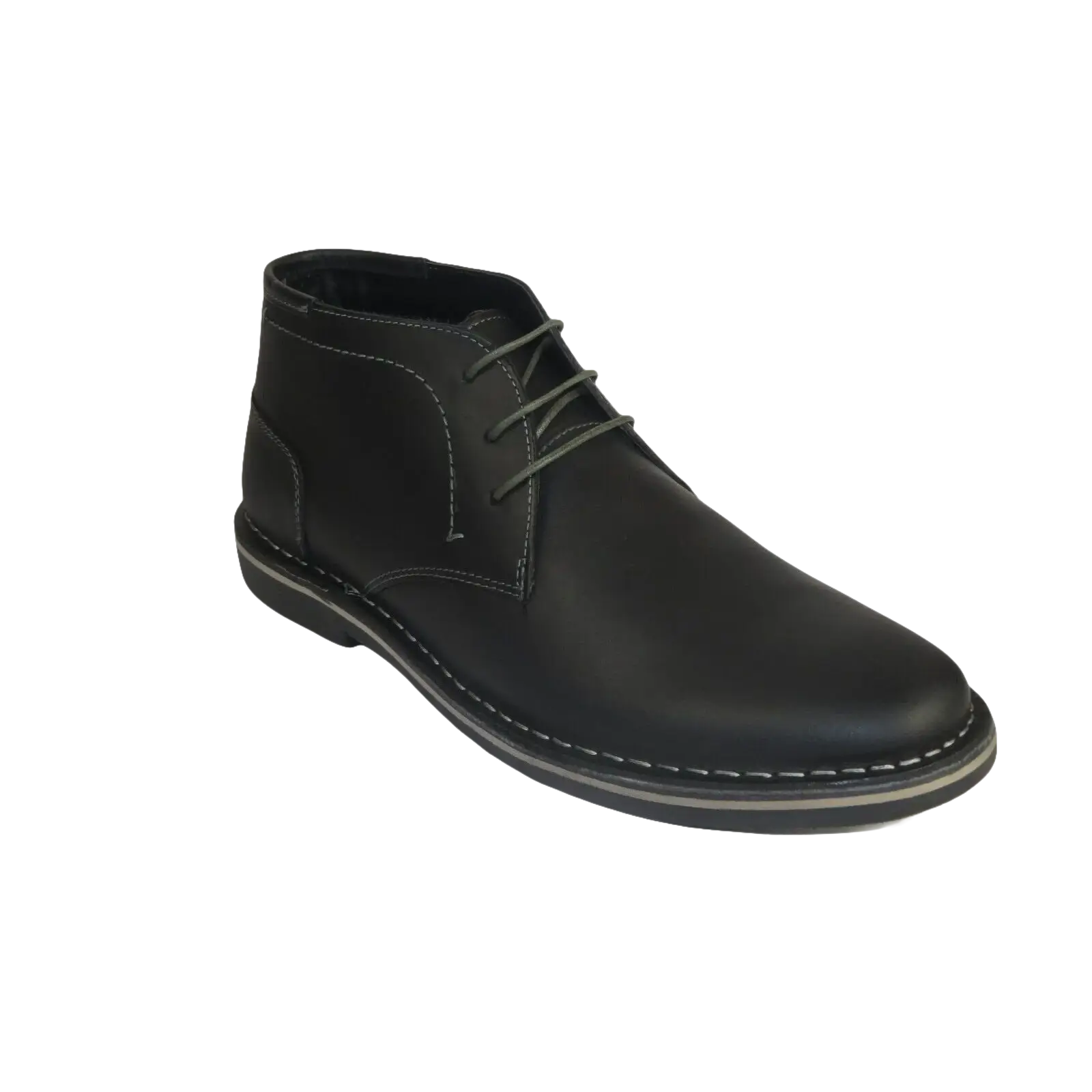 Men's Steve Madden Chuka Boot Soft Leather Lace up Harken Black - J.Valintin Men's Wear Legend - 99659