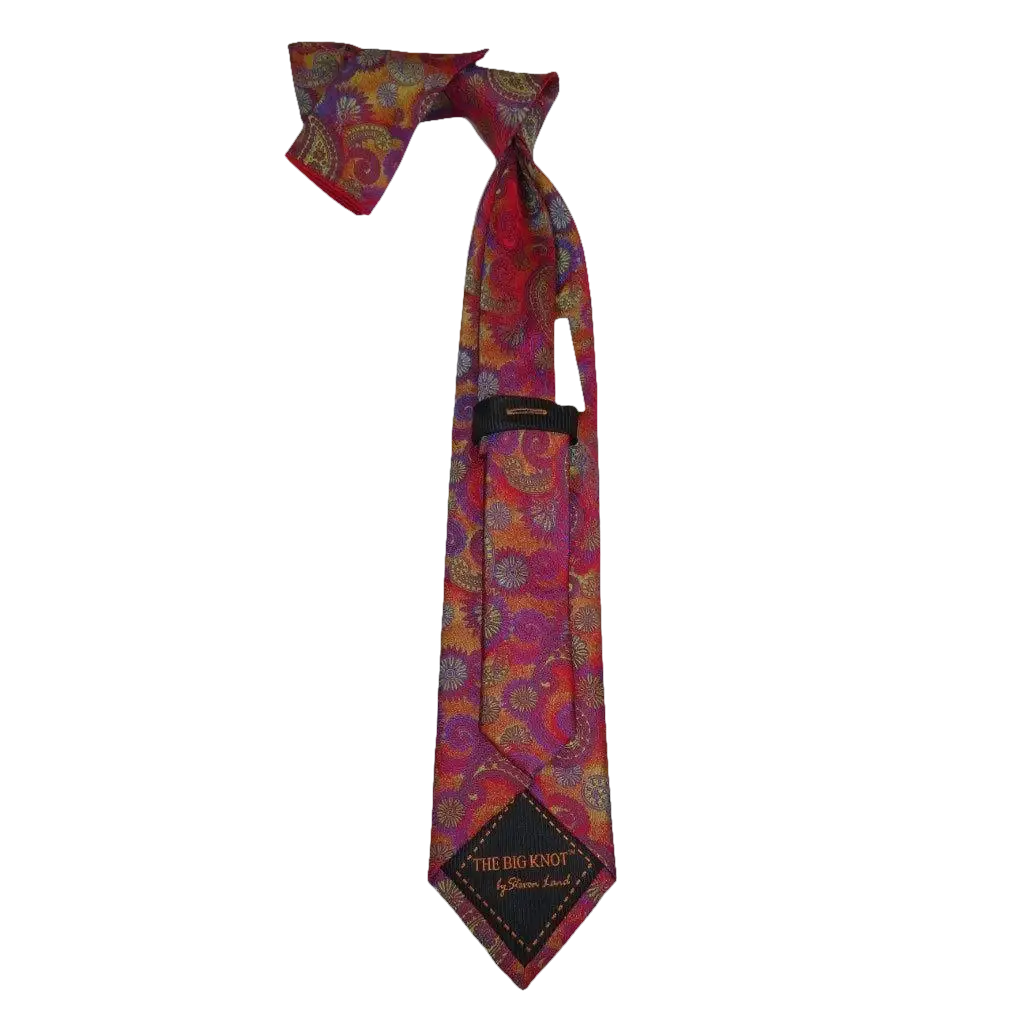 Mens Steven Land 100% Woven Silk Big Knot Tie and Hankie Set BW2430 - 18 Multi - J.Valintin Men's Wear Legend - BW2430 - 18