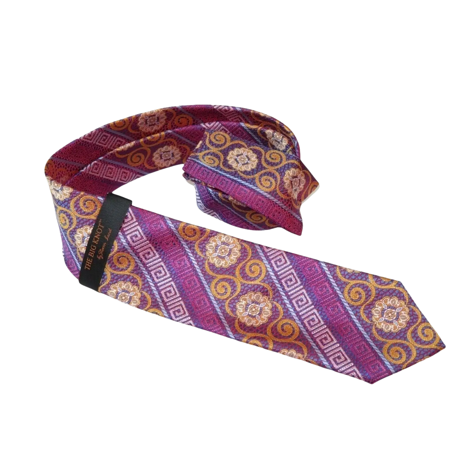 Mens Steven Land 100% Woven Silk Big Knot Tie and Hankie Set BW252,11 Pink Multi - J.Valintin Men's Wear Legend - 100021