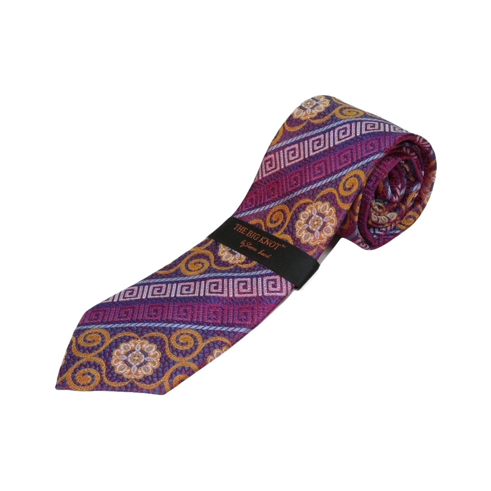 Mens Steven Land 100% Woven Silk Big Knot Tie and Hankie Set BW252,11 Pink Multi - J.Valintin Men's Wear Legend - 100021