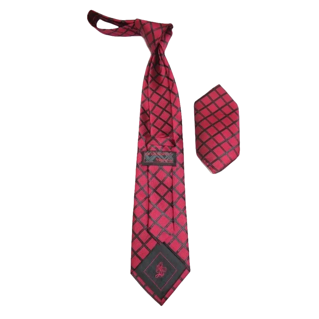 Mens Steven Land Density 100% Satin Silk Crystal Tie/Hankie Set CR29 - 05 Red - J.Valintin Men's Wear Legend - CR29 - 05