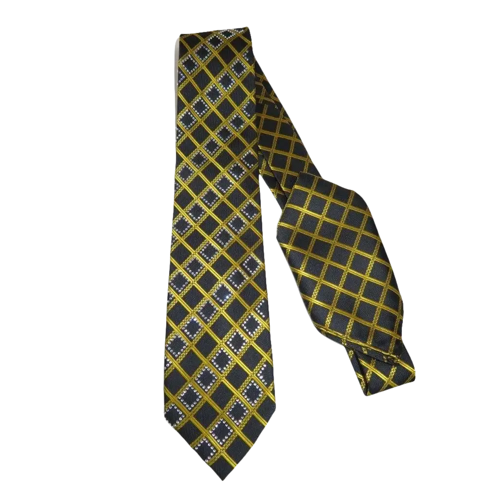 Mens Steven Land Density 100% Satin Silk Crystal Tie/Hankie Set CR29 - 12 Gold - J.Valintin Men's Wear Legend - CR29 - 12