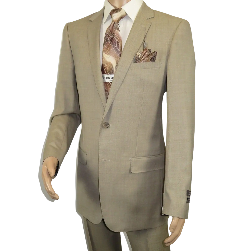 Men's Suit by Giorgio Cosani Textured Wool/Cashmere Blend 901 - 14 Beige 40 Long - J.Valintin Men's Wear Legend - 30114