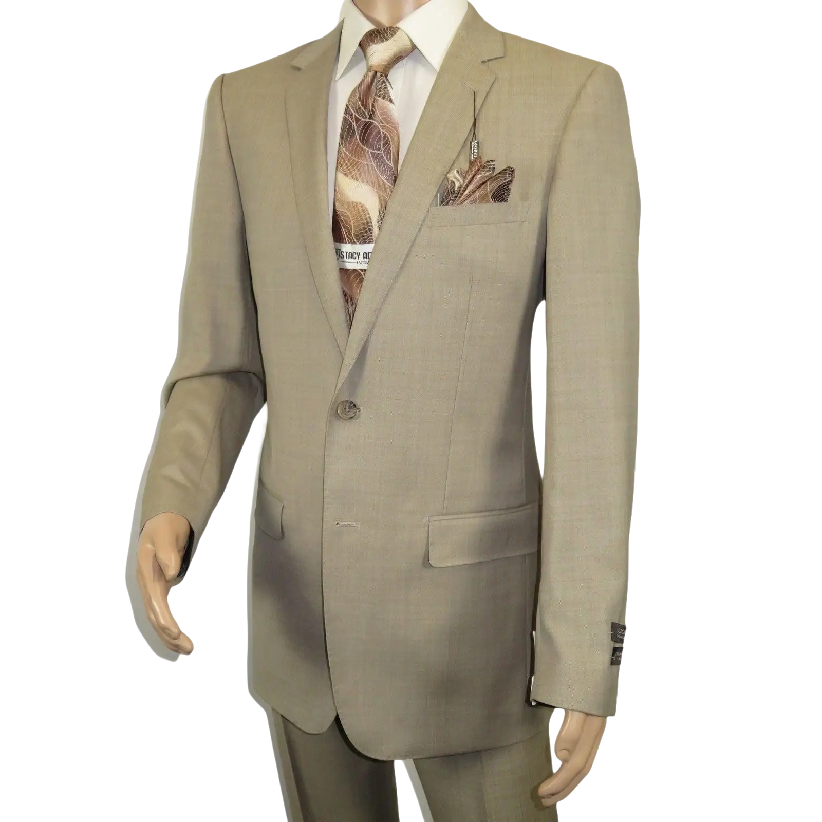 Men's Suit by Giorgio Cosani Textured Wool/Cashmere Blend 901 - 14 Beige 40 Long - J.Valintin Men's Wear Legend - 30114