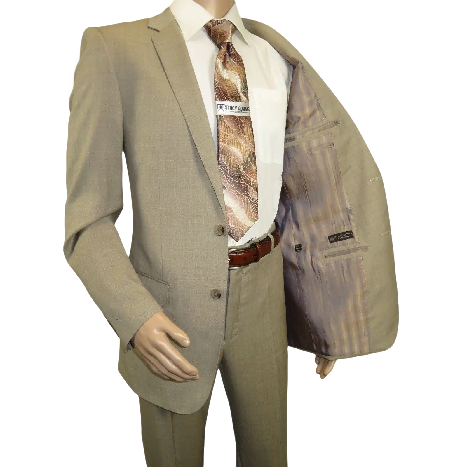 Men's Suit by Giorgio Cosani Textured Wool/Cashmere Blend 901 - 14 Beige 40 Long - J.Valintin Men's Wear Legend - 30114