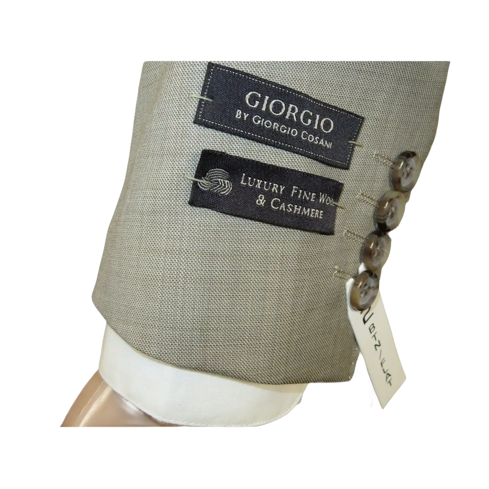 Men's Suit by Giorgio Cosani Textured Wool/Cashmere Blend 901 - 14 Beige 40 Long - J.Valintin Men's Wear Legend - 30114
