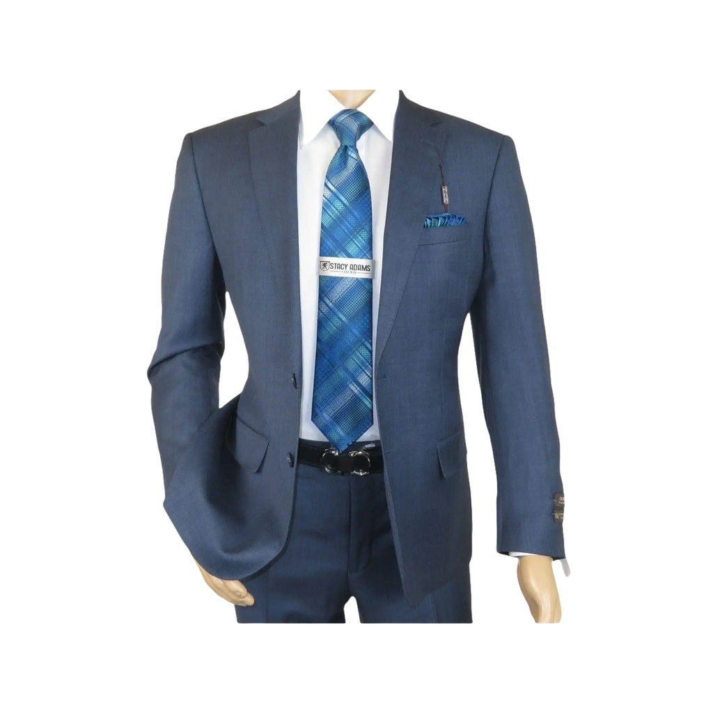 Men's Suit by Giorgio Cosani Textured Wool/Cashmere Blend 901 - 19 Blue 52 Long - J.Valintin Men's Wear Legend - 29367