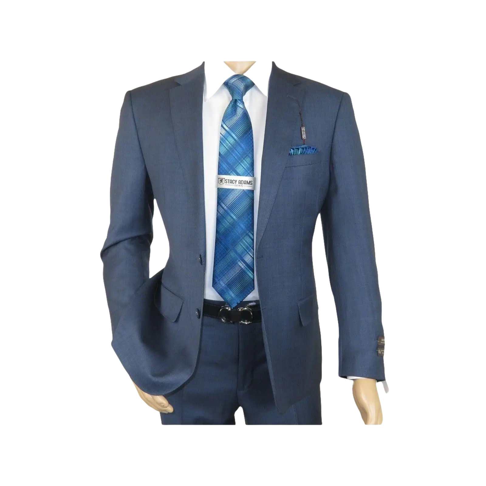 Men's Suit by Giorgio Cosani Textured Wool/Cashmere Blend 901 - 19 Blue 52 Long - J.Valintin Men's Wear Legend - 29367