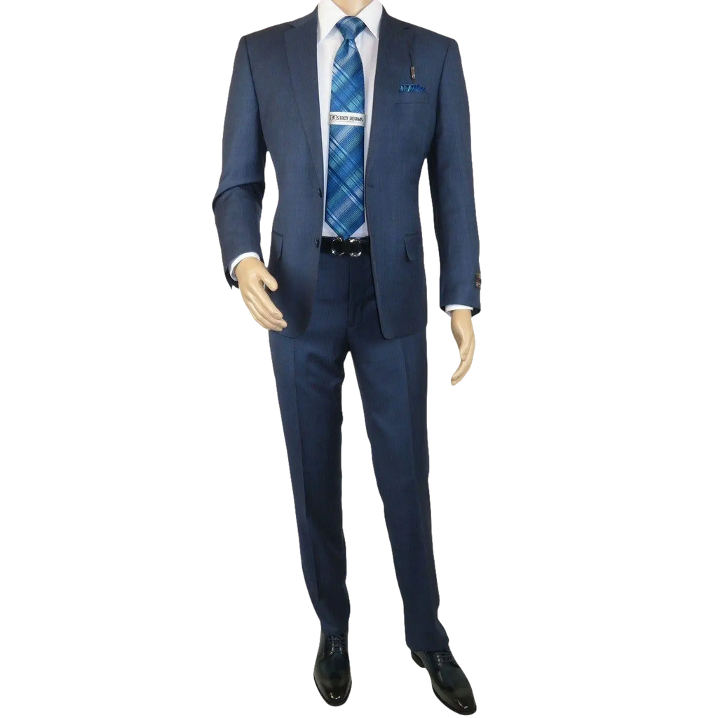 Men's Suit by Giorgio Cosani Textured Wool/Cashmere Blend 901 - 19 Blue 52 Long - J.Valintin Men's Wear Legend - 29367