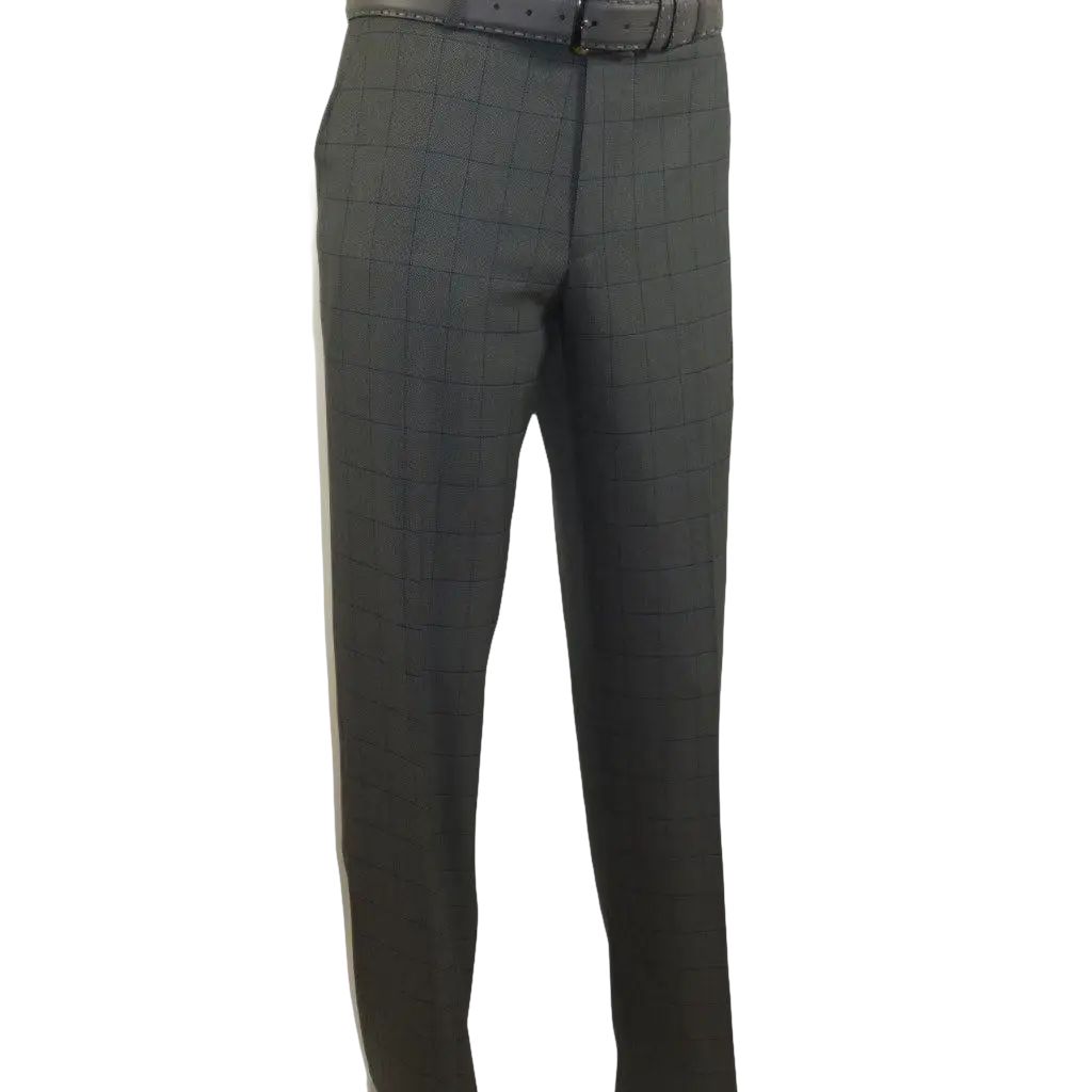 Mens Suit RENOIR English Window Pane Classic Fit Business 292 - 2 Gray Blue - J.Valintin Men's Wear Legend - 19068