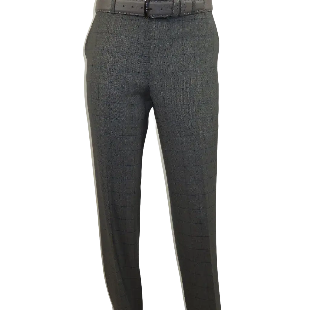 Mens Suit RENOIR English Window Pane Classic Fit Business 292 - 2 Gray Blue - J.Valintin Men's Wear Legend - 19068