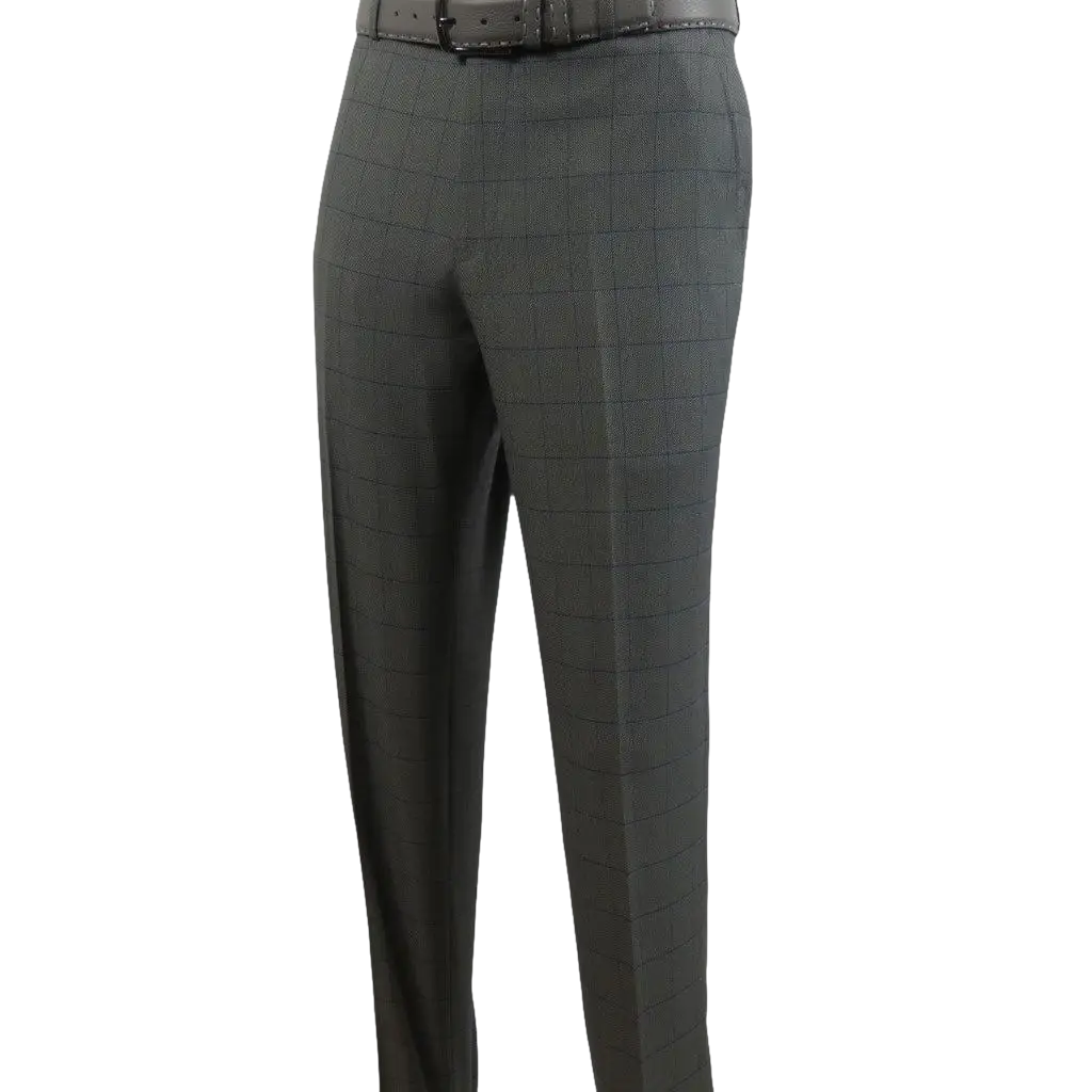 Mens Suit RENOIR English Window Pane Classic Fit Business 292 - 2 Gray Blue - J.Valintin Men's Wear Legend - 19068