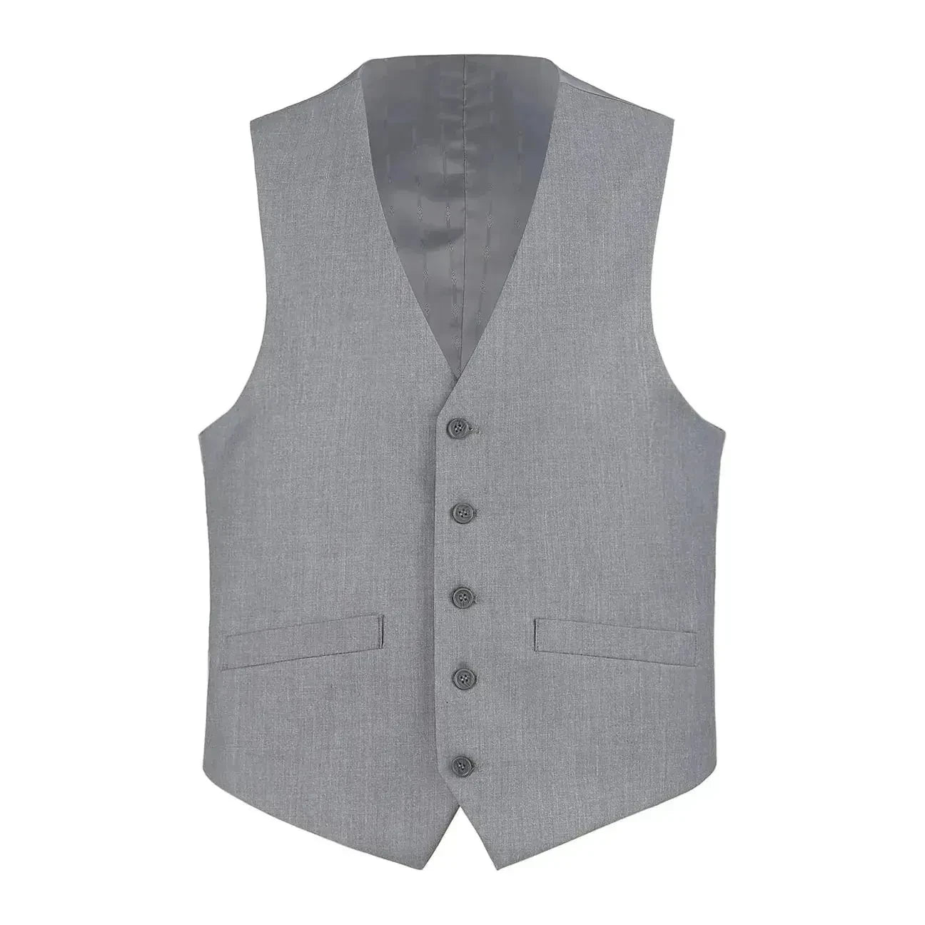 Men's Suit Separate Vest V - neck Adjustable Strap 5Button 2Pockets 202 - 2 Lt Gray - J.Valintin Men's Wear Legend - 202 - 2 - Lt Gray Vest - 36