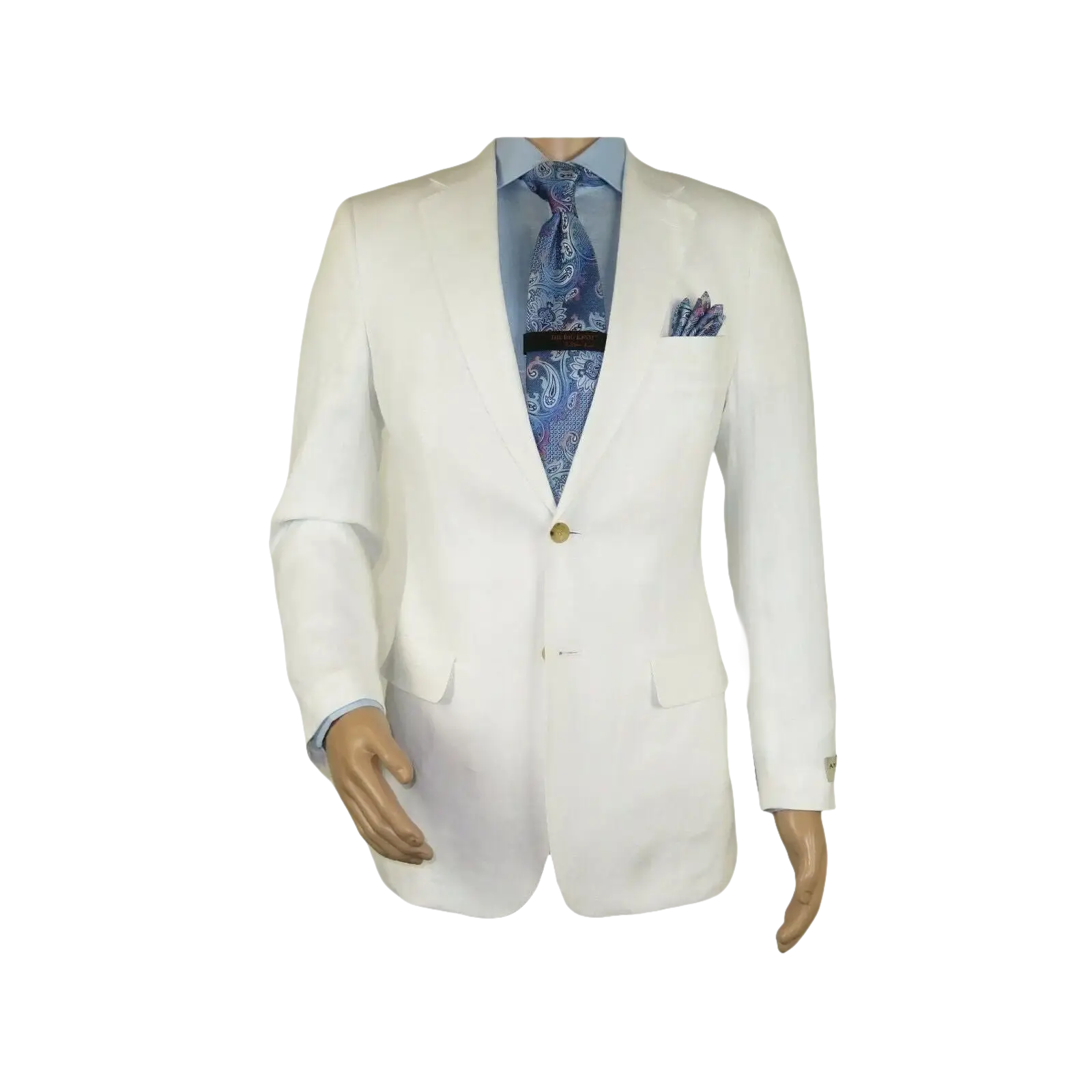 Mens Summer Linen Suit Apollo King Half Lined 2 Button European LN6 White Party - J.Valintin Men's Wear Legend - 93799