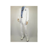 Mens Summer Linen Suit Apollo King Half Lined 2 Button European LN6 White Party - J.Valintin Men's Wear Legend - 93799