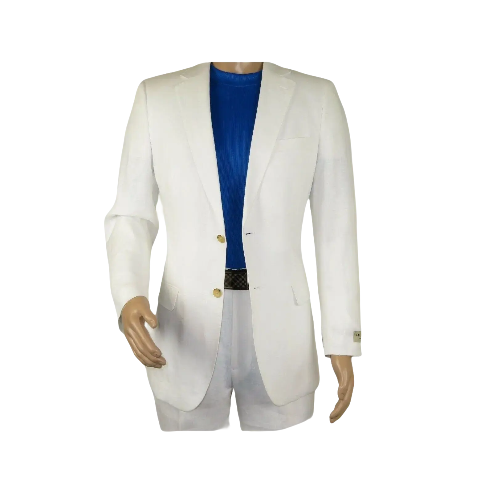 Mens Summer Linen Suit Apollo King Half Lined 2 Button European LN6 White Party - J.Valintin Men's Wear Legend - 93799