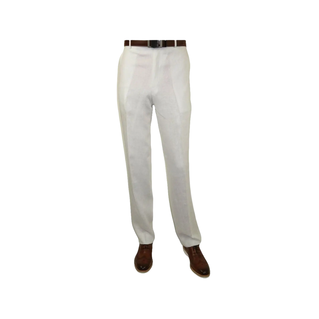 Men's Summer Linen Suit Apollo King Half Lined 2 Button Modern Fit SLN8 White - J.Valintin Men's Wear Legend - 7818