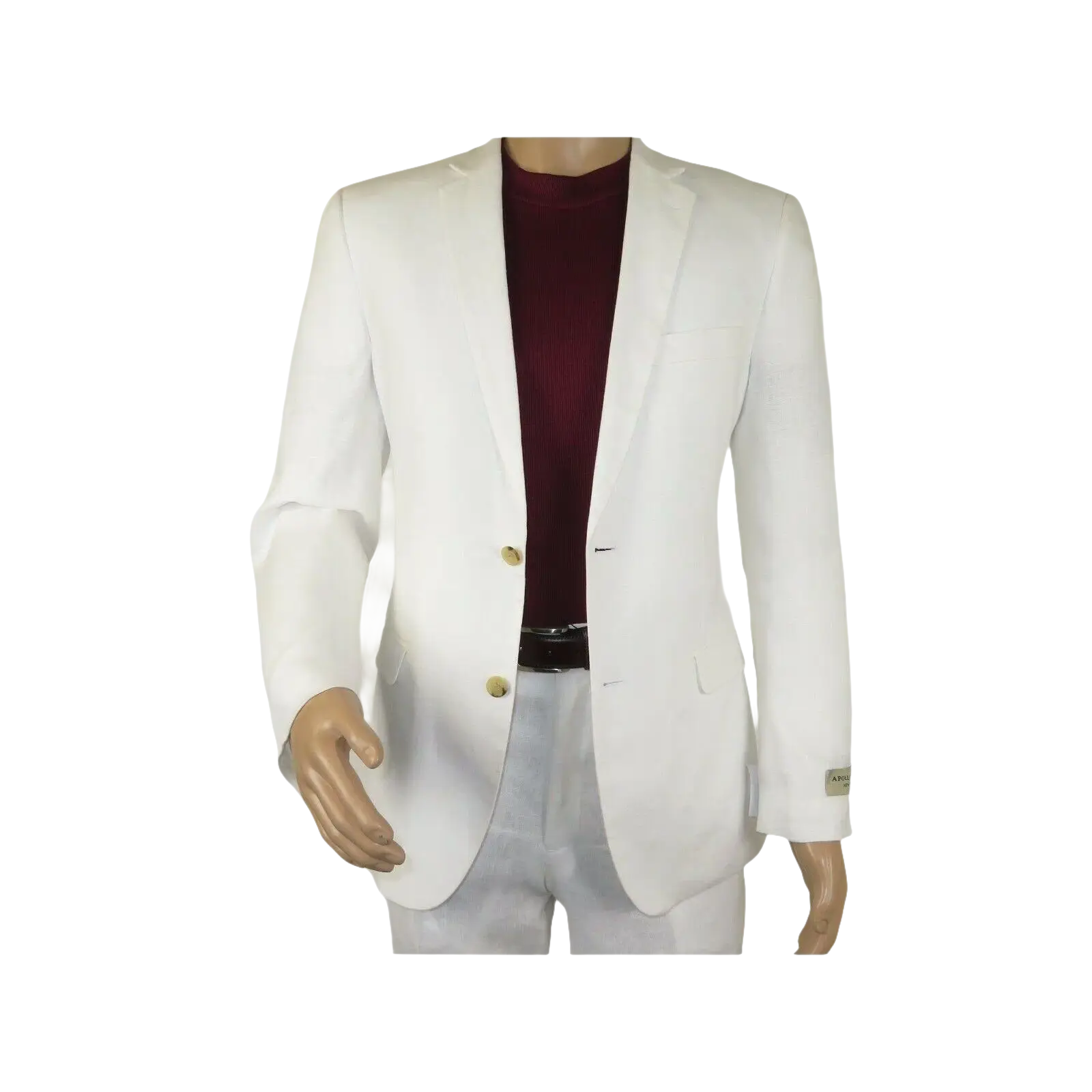 Men's Summer Linen Suit Apollo King Half Lined 2 Button Modern Fit SLN8 White - J.Valintin Men's Wear Legend - 7818