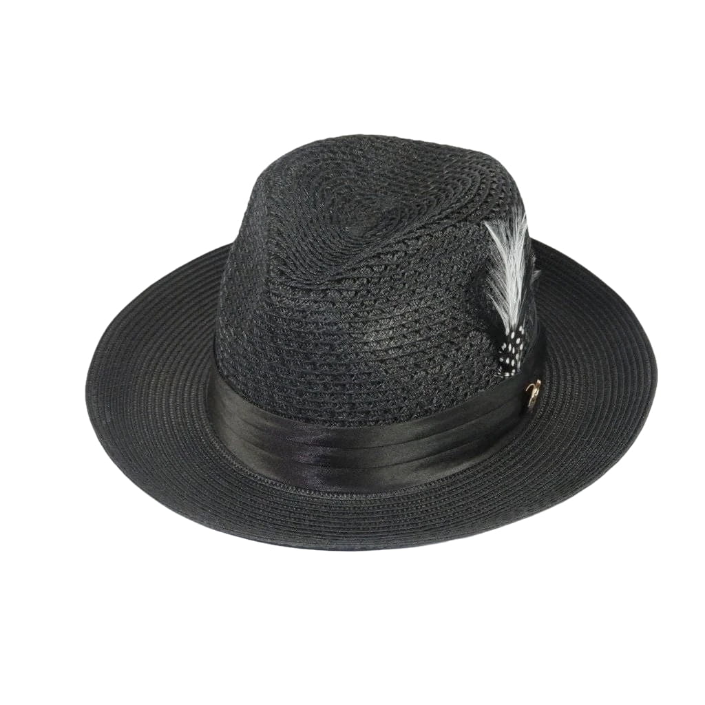 Men's Summer Spring Braid Straw style Hat by BRUNO CAPELO JULIAN JU900 Black - J.Valintin Men's Wear Legend - Ju900 - Black - S