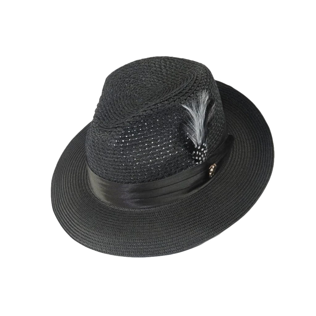 Men's Summer Spring Braid Straw style Hat by BRUNO CAPELO JULIAN JU900 Black - J.Valintin Men's Wear Legend - Ju900 - Black - S