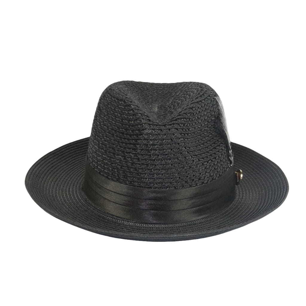 Men's Summer Spring Braid Straw style Hat by BRUNO CAPELO JULIAN JU900 Black - J.Valintin Men's Wear Legend - Ju900 - Black - S
