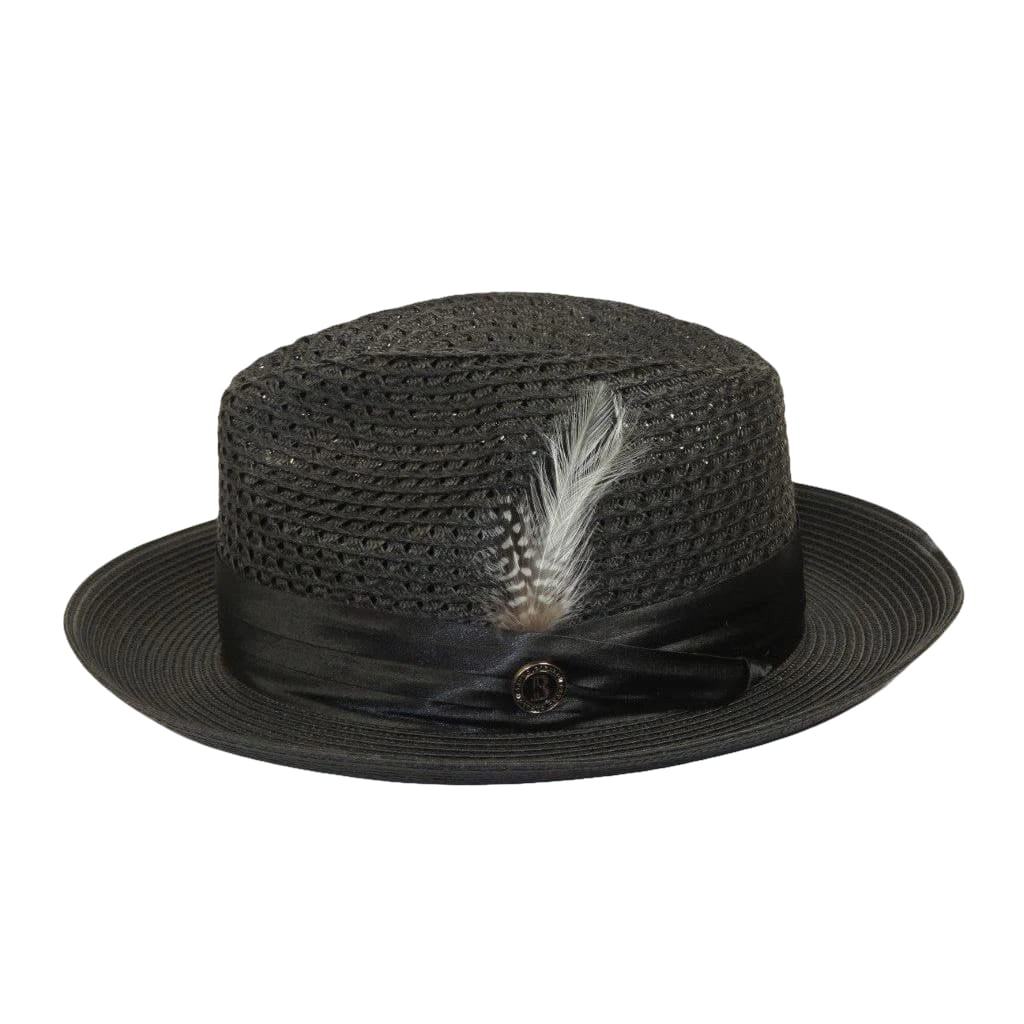 Men's Summer Spring Braid Straw style Hat by BRUNO CAPELO JULIAN JU900 Black - J.Valintin Men's Wear Legend - Ju900 - Black - S