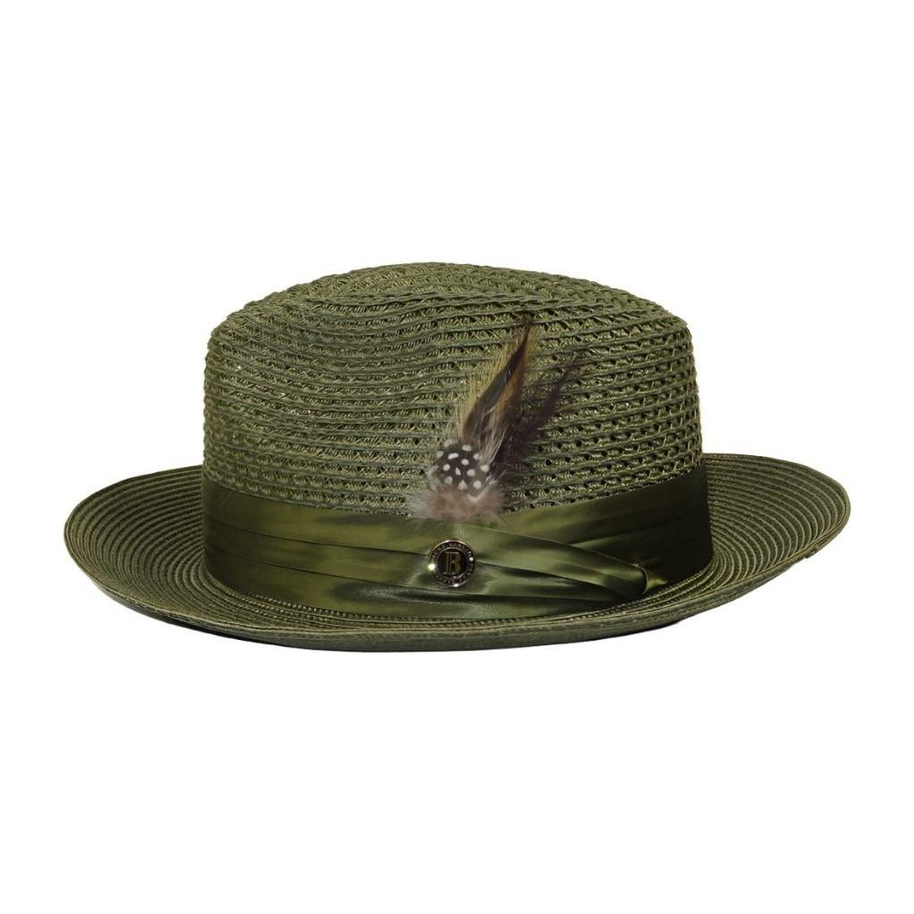 Men's Summer Spring Braid Straw style Hat by BRUNO CAPELO JULIAN JU908 Olive - J.Valintin Men's Wear Legend - Ju908 - Olive - S