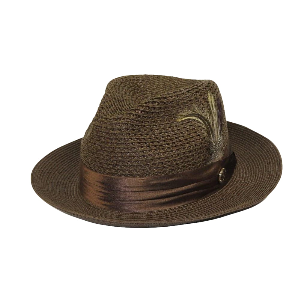 Men's Summer Spring Braid Straw style Hat by BRUNO CAPELO JULIAN JU918 Brown - J.Valintin Men's Wear Legend - Ju918 - Brown - S