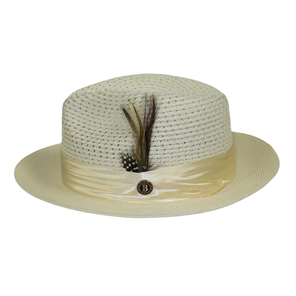 Men's Summer Spring Braid Straw style Hat by BRUNO CAPELO JULIAN JU923 Ivory - J.Valintin Men's Wear Legend - 100429