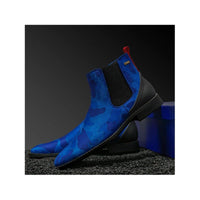 Men's TAYNO Chelsea Chukka Micro Suede Soft Comfortable Boot Victorian Blue Camo - J.Valintin Men's Wear Legend - 99483