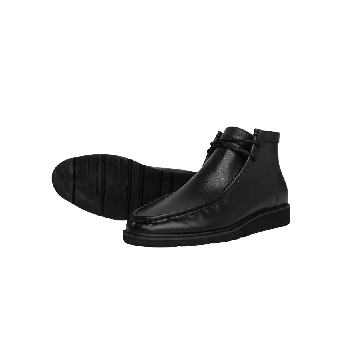 Men's TAYNO Wallabee Chukka Boots Mojave Smooth Leather Light Weight Black - J.Valintin Men's Wear Legend - 99500