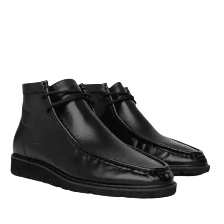 Men's TAYNO Wallabee Chukka Boots Mojave Smooth Leather Light Weight Black - J.Valintin Men's Wear Legend - 99500