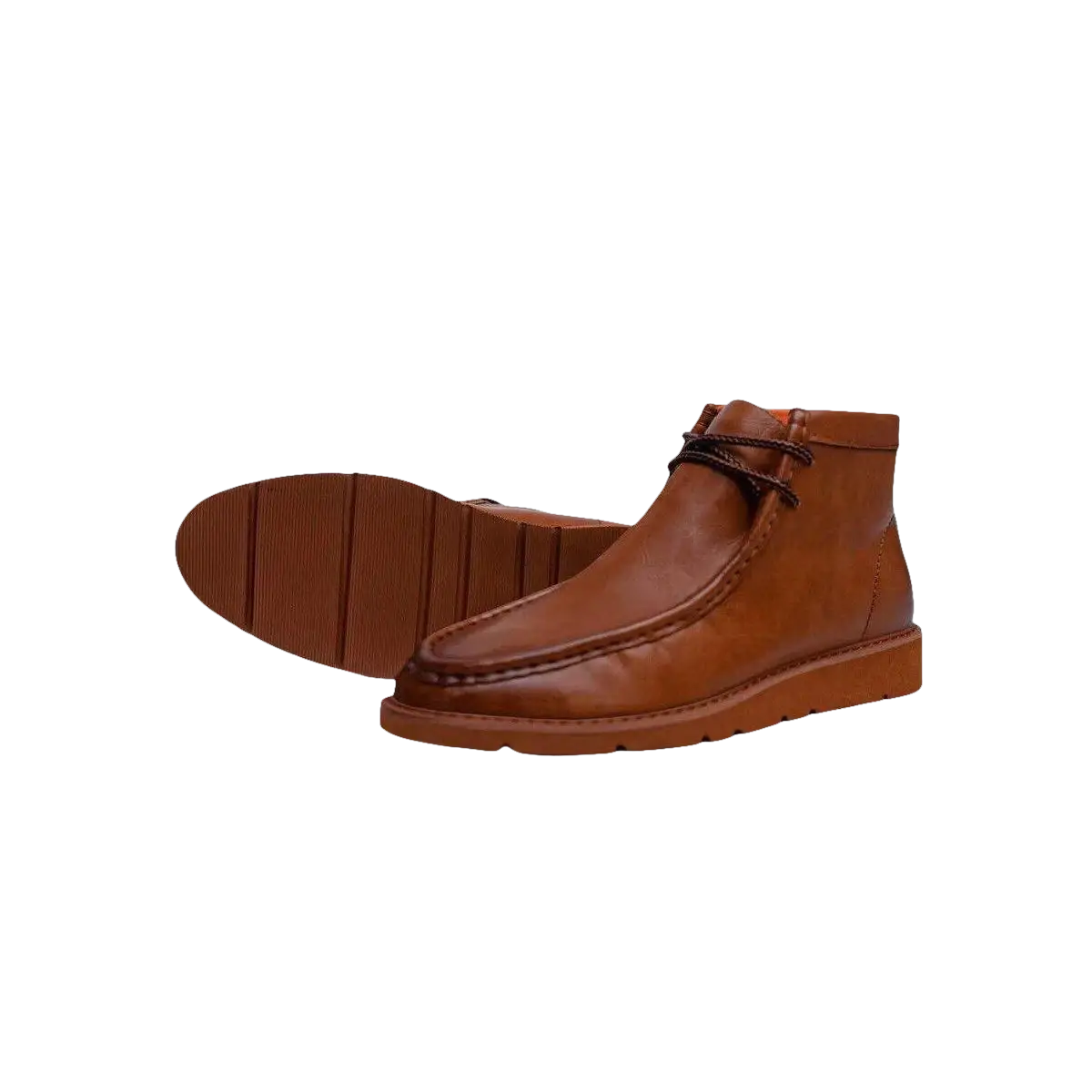 Men's TAYNO Wallabee Chukka Boots Mojave Smooth Leather Light Weight Cognac - J.Valintin Men's Wear Legend - 99512