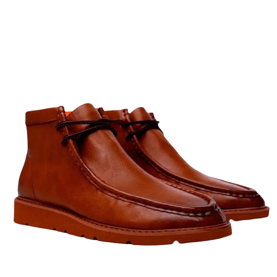 Men's TAYNO Wallabee Chukka Boots Mojave Smooth Leather Light Weight Cognac - J.Valintin Men's Wear Legend - 99512