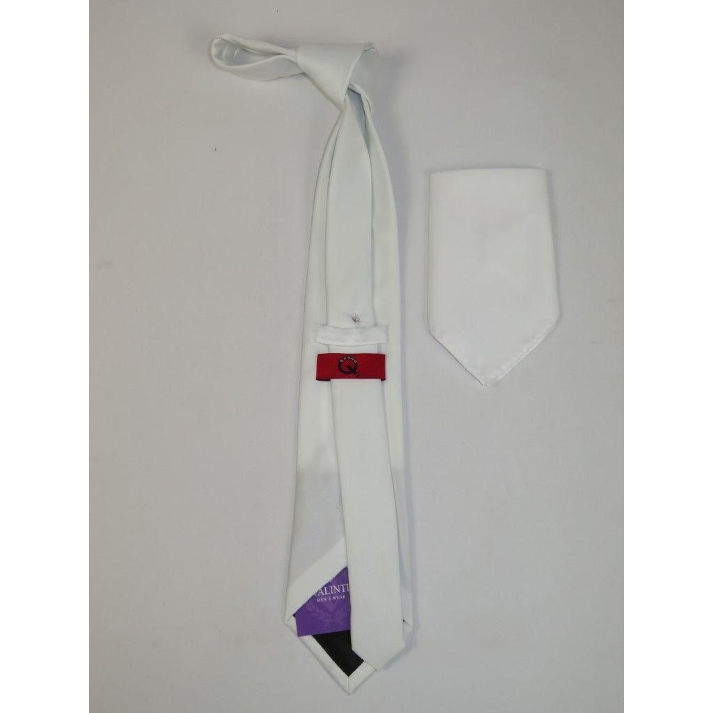 Men's Tie and Hankie Set by J.Valintin Collection #Pro3 Solid White - J.Valintin Men's Wear Legend - pro3 - white