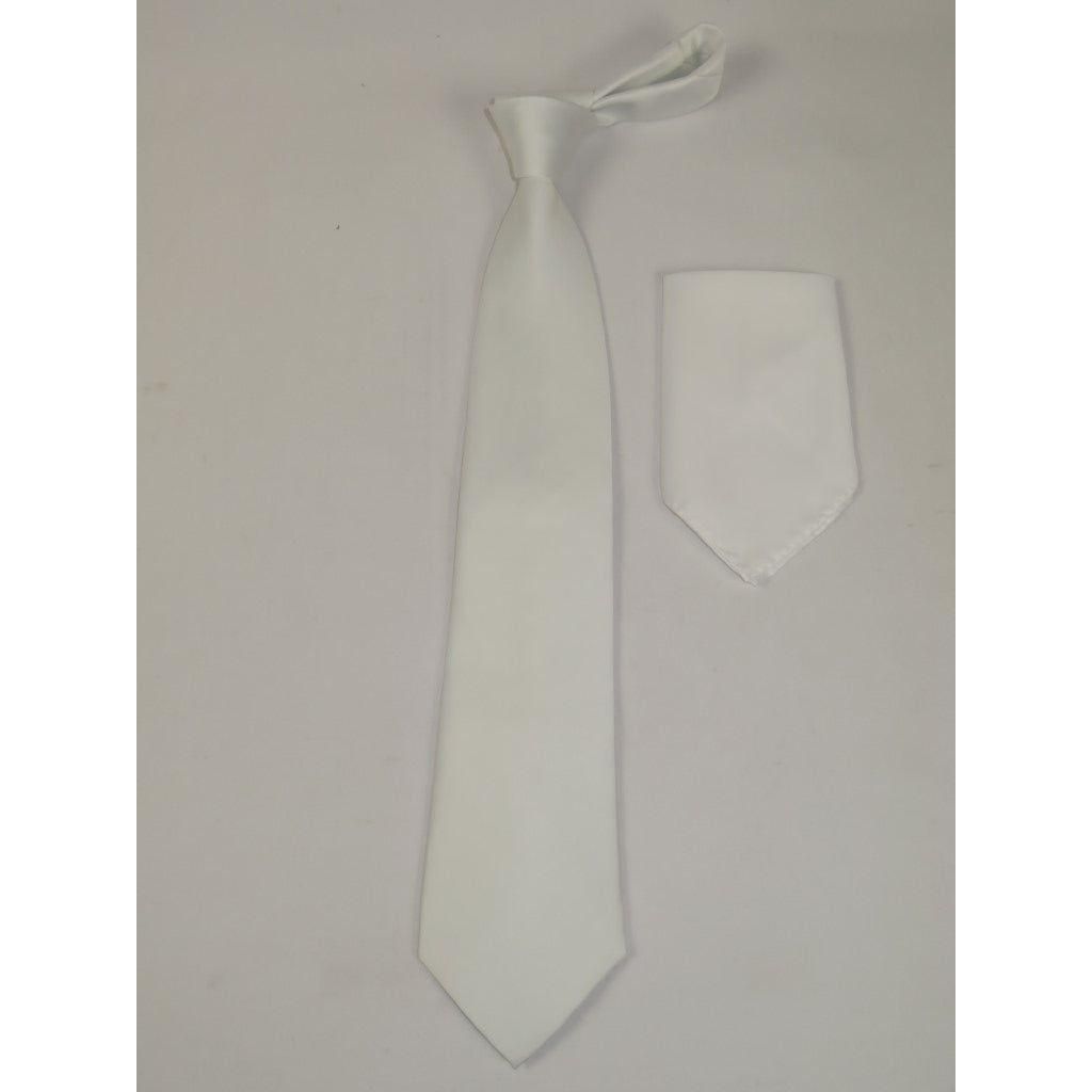 Men's Tie and Hankie Set by J.Valintin Collection #Pro3 Solid White - J.Valintin Men's Wear Legend - pro3 - white