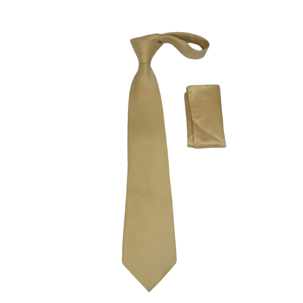Men's Tie and Hankie Set by J.Valintin Collection #Pro4 Solid Beige - J.Valintin Men's Wear Legend - pro4 - beige