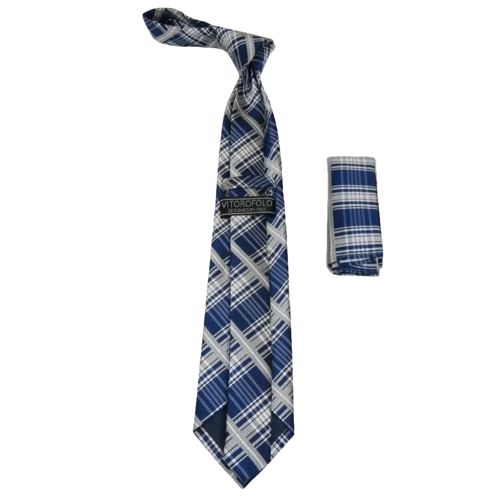 Men's Tie and Hankie Set Soft Microfiber Silky Vito Rofolo by J.Valintin VTR - 20 - J.Valintin Men's Wear Legend - VTR - 20
