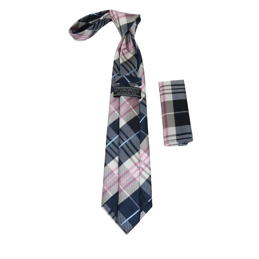 Men's Tie and Hankie Set Soft Microfiber Silky Vito Rofolo by J.Valintin VTR - 22 - J.Valintin Men's Wear Legend - VTR - 22