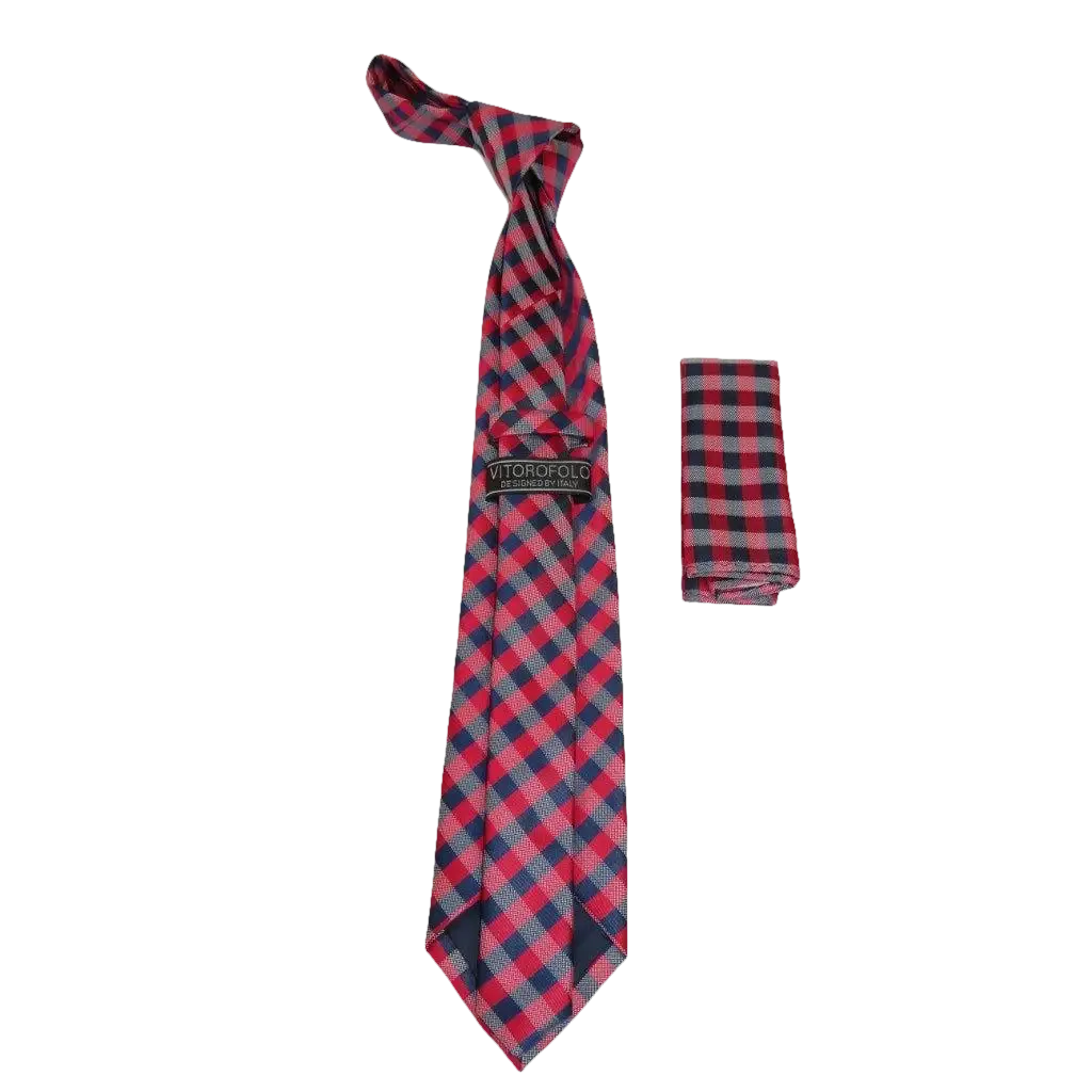 Men's Tie and Hankie Set Soft Microfiber Silky Vito Rofolo by J.Valintin VTR - 33 - J.Valintin Men's Wear Legend - VTR - 33