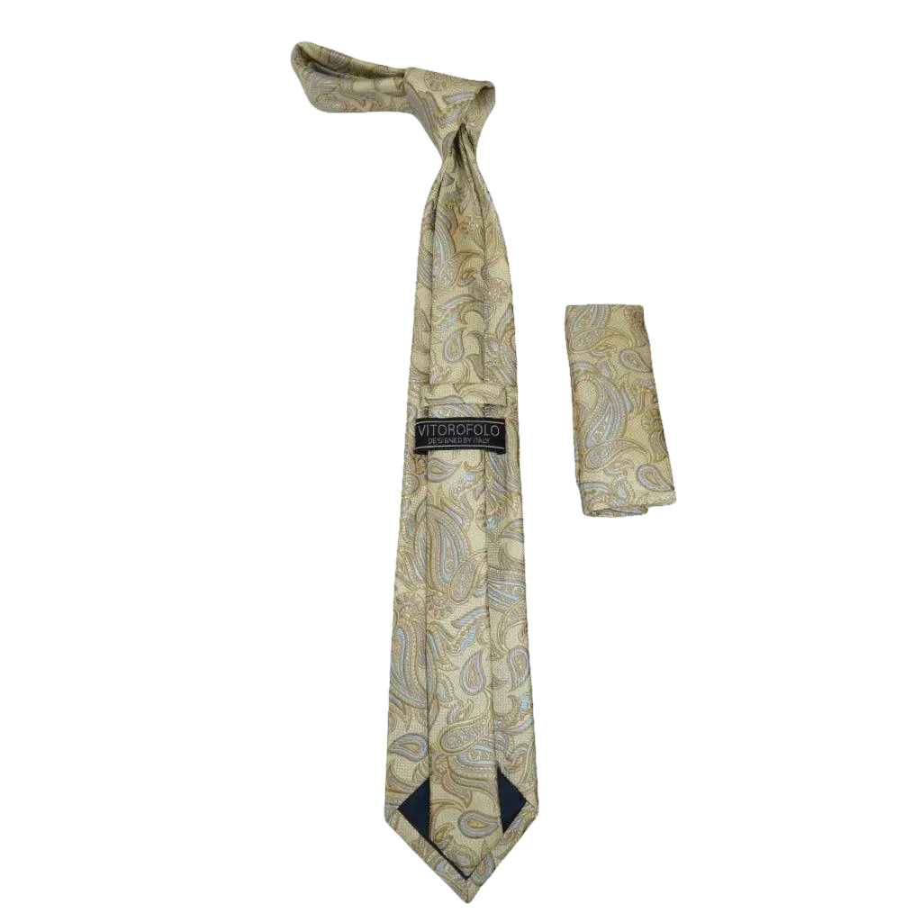 Men's Tie and Hankie Set Soft Microfiber Silky Vito Rofolo by J.Valintin VTR - 5 - J.Valintin Men's Wear Legend - VTR - 5