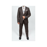 Mens TOMMY HILFIGER Suit Wool Blend 2 Button Side Vent Shark Texture 0132 Brown - J.Valintin Men's Wear Legend - 18266