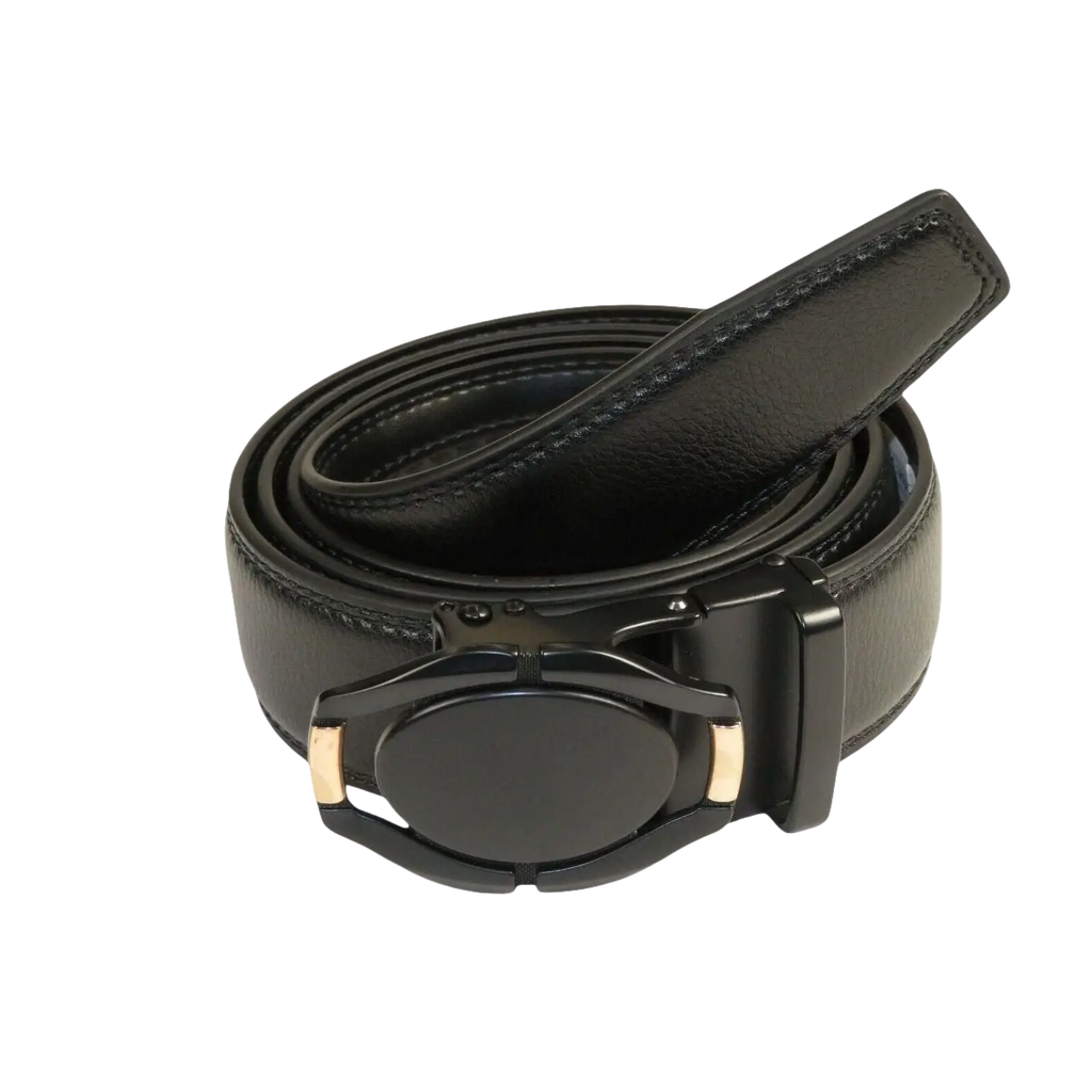 Mens VALENTINI Leather Belt Automatic Adjustable Removable Buckle RT008 Black - J.Valintin Men's Wear Legend - 92187