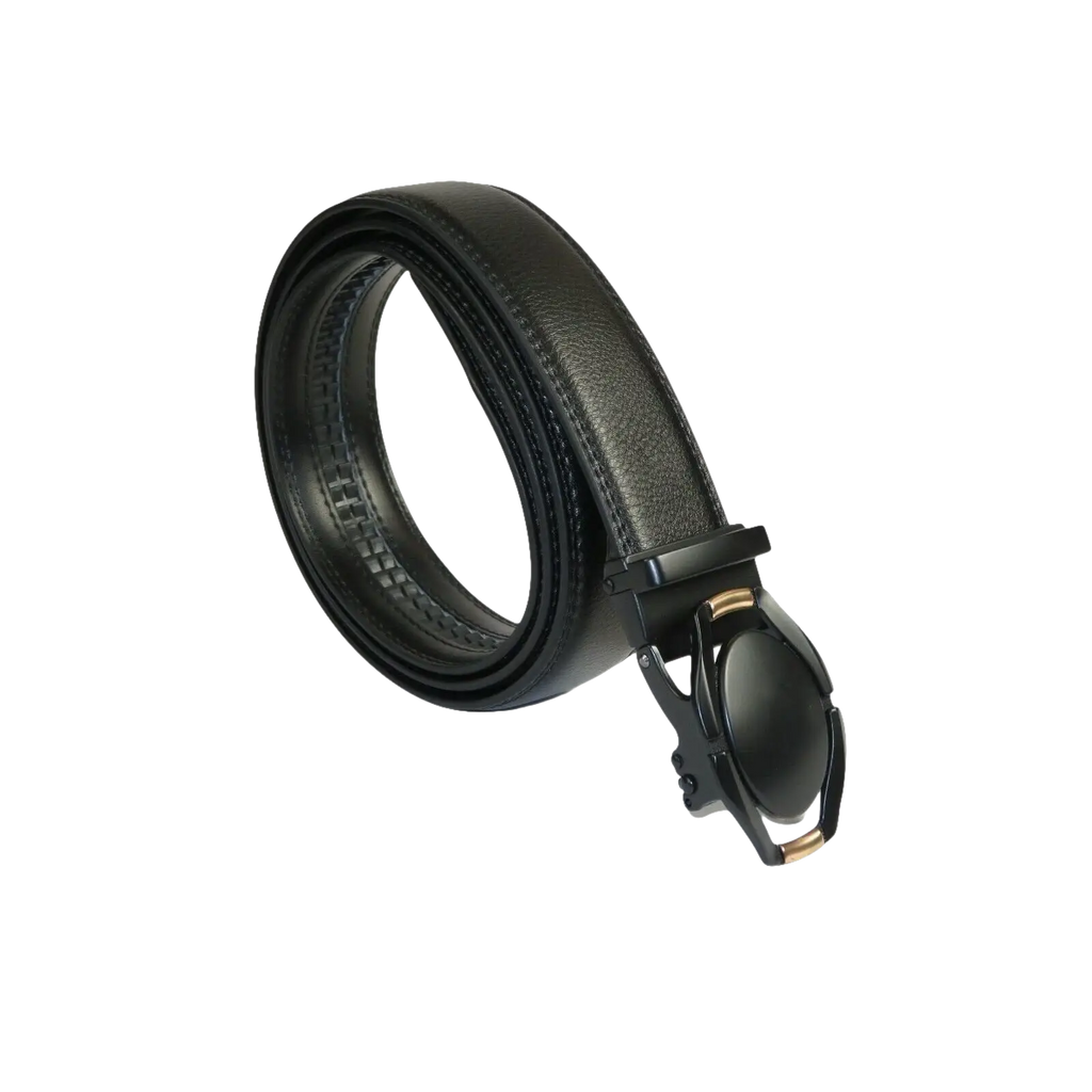 Mens VALENTINI Leather Belt Automatic Adjustable Removable Buckle RT008 Black - J.Valintin Men's Wear Legend - 92187