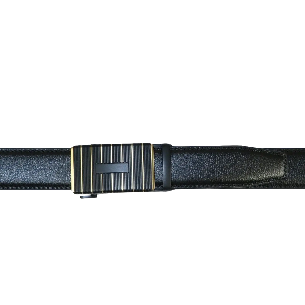 Mens VALENTINI Leather Belt Automatic Adjustable Removable Buckle RT022 Black - J.Valintin Men's Wear Legend - 92676