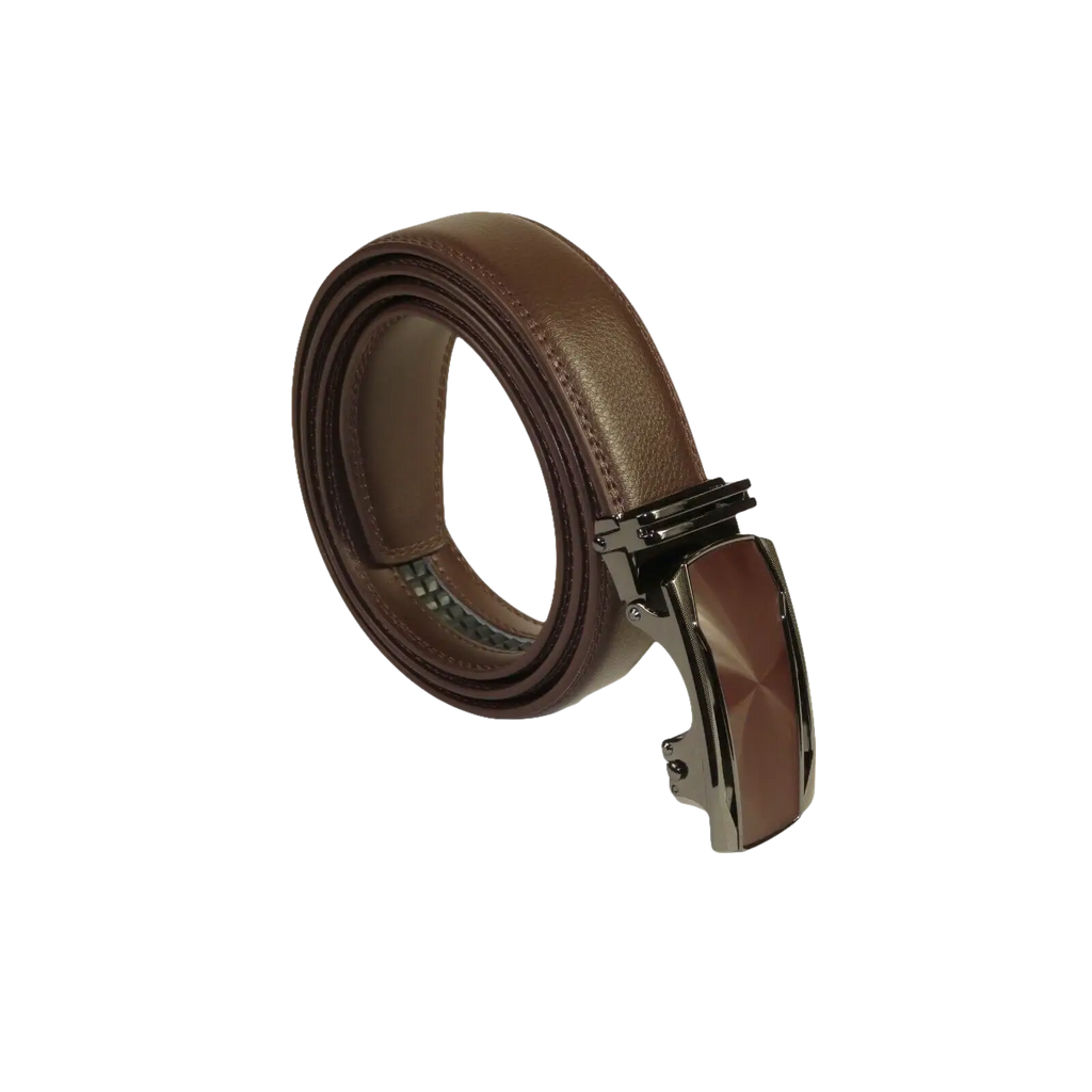 Mens VALENTINI Leather Belt Automatic Adjustable Removable Buckle RT031 Brown - J.Valintin Men's Wear Legend - 92191