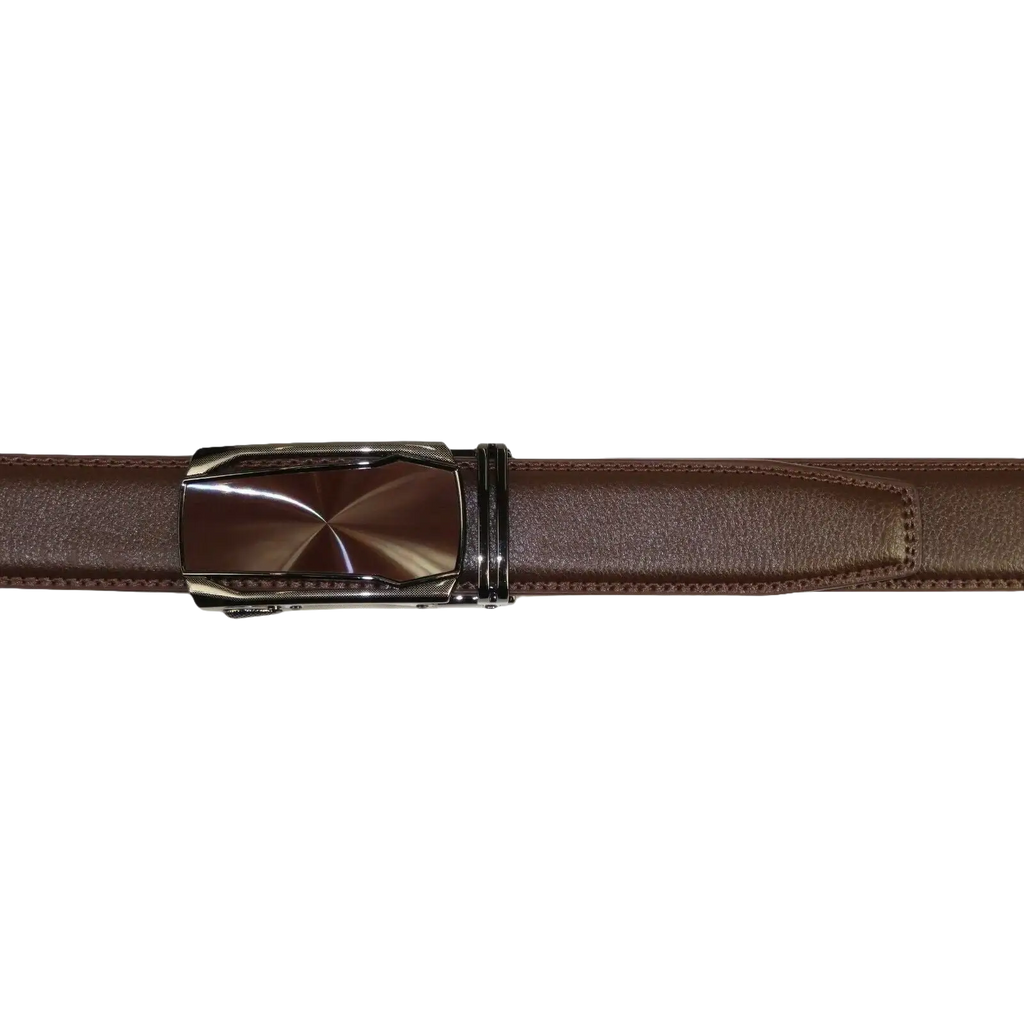 Mens VALENTINI Leather Belt Automatic Adjustable Removable Buckle RT031 Brown - J.Valintin Men's Wear Legend - 92191