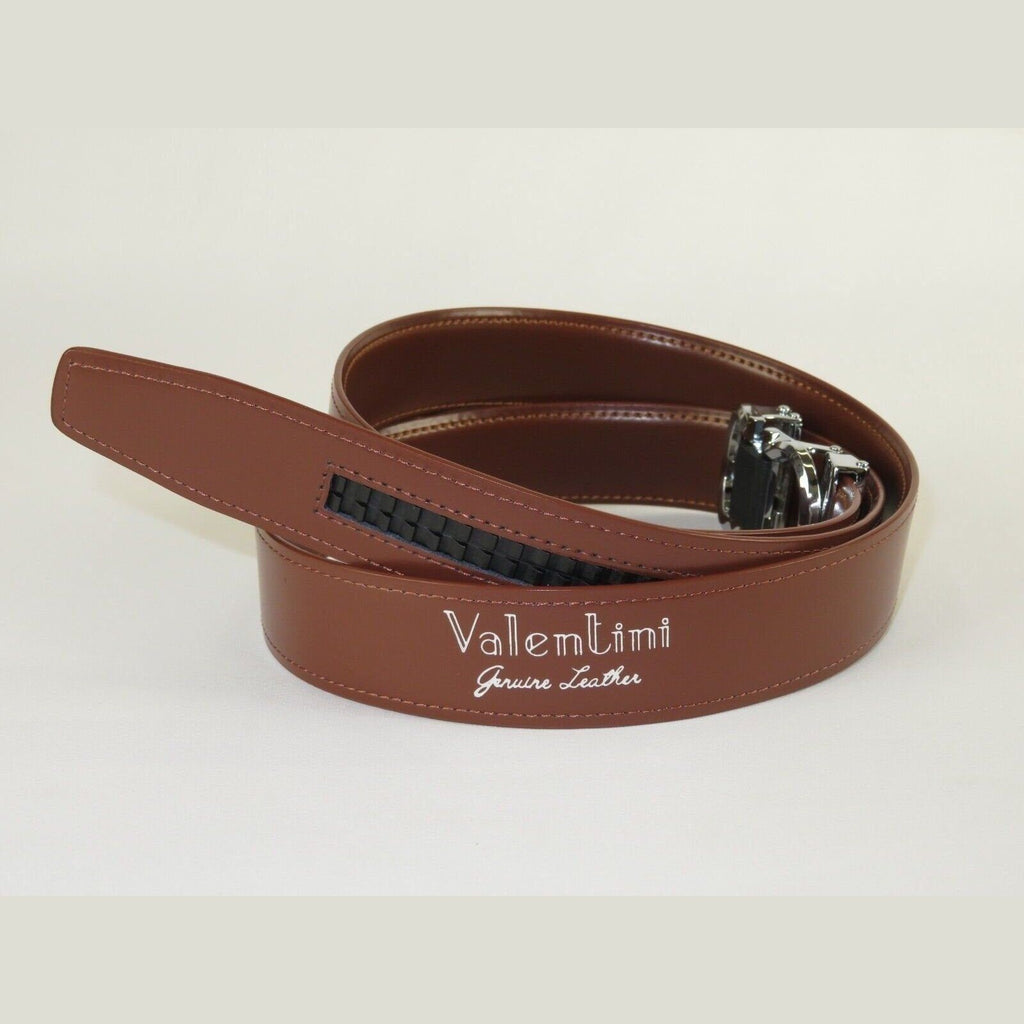 Mens VALENTINI Leather Belt Automatic Adjustable Removable Buckle V506S Cognac - J.Valintin Men's Wear Legend - 18896