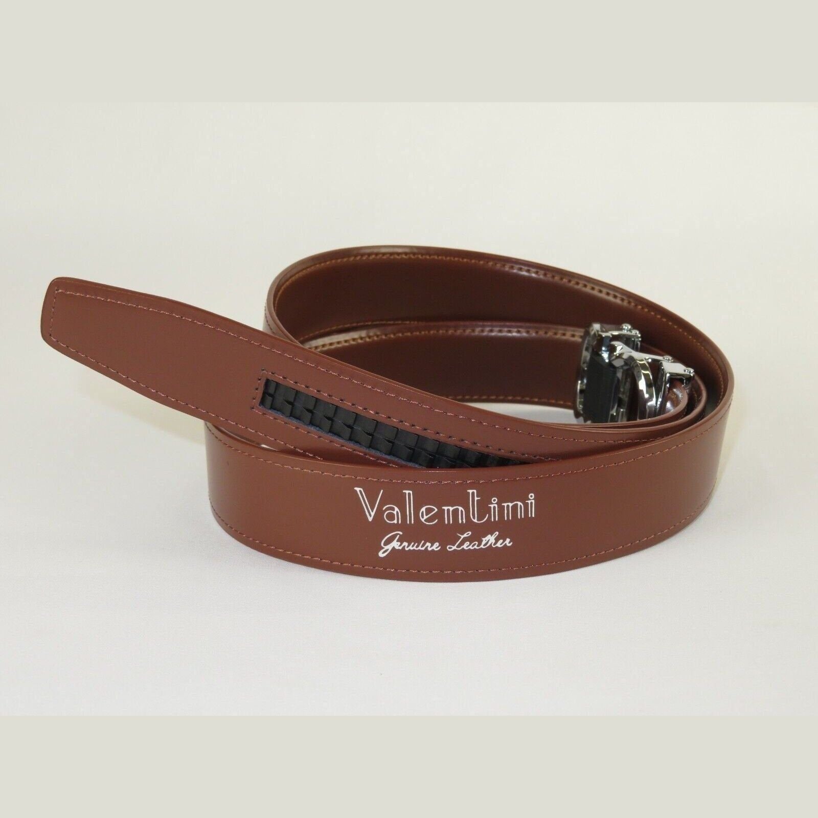 Mens VALENTINI Leather Belt Automatic Adjustable Removable Buckle V506S Cognac - J.Valintin Men's Wear Legend - 18896