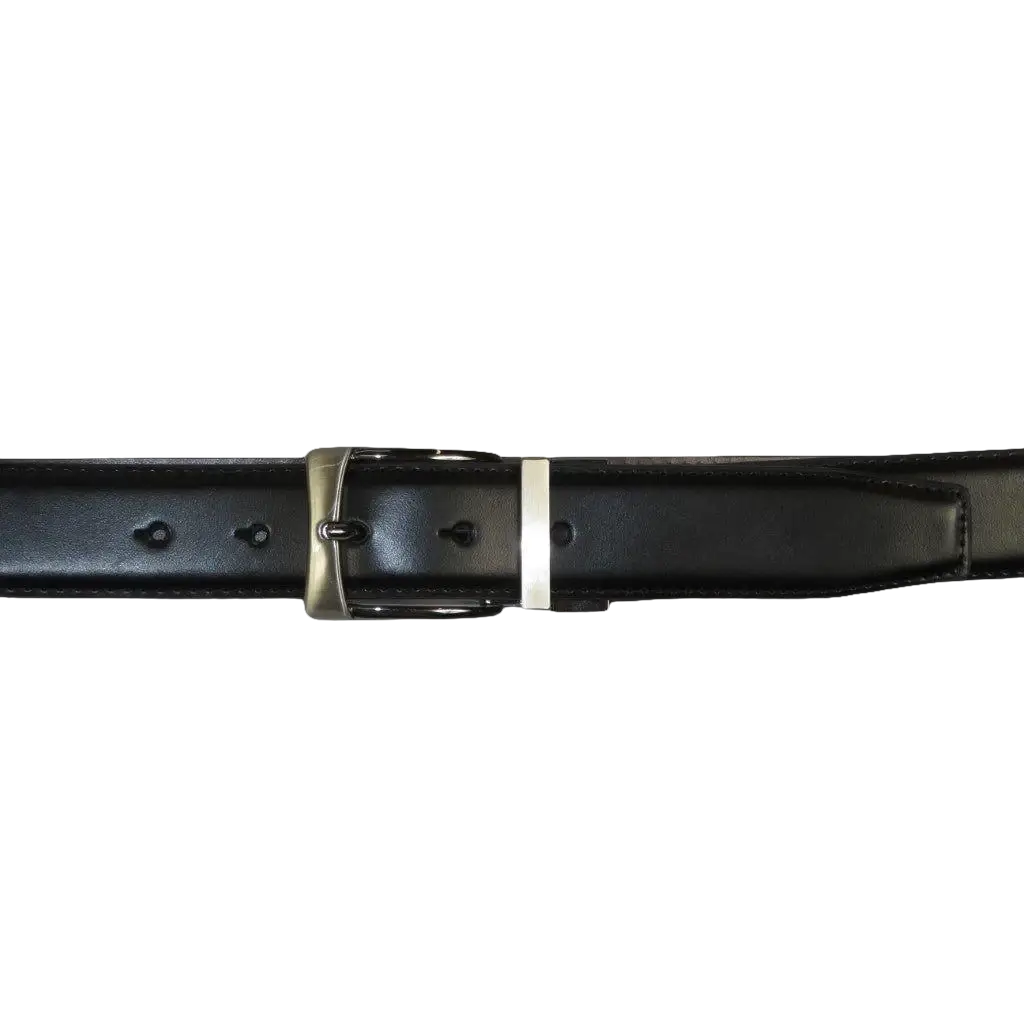 Men's VALENTINI Plain Leather Belt Pin Buckle Reversible SW63 Black or Brown - J.Valintin Men's Wear Legend - SW63 - Black - 34
